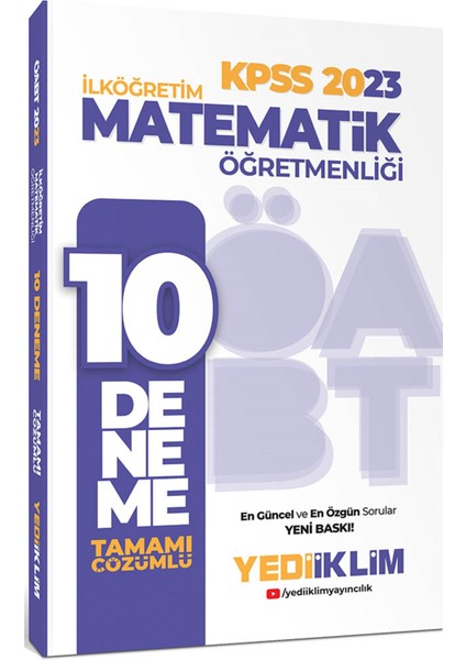 ÖABT 2023 Ilköğretim Matematik Öğretmenliği Tamamı Çözümlü 10 Deneme