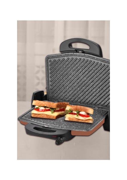 Lezzito Gold 1750 Watt Granit Çıkarılabilir Plakalı 5 Kademe Isı Ayarlı Tost ve Izgara Makinesi fırsatları