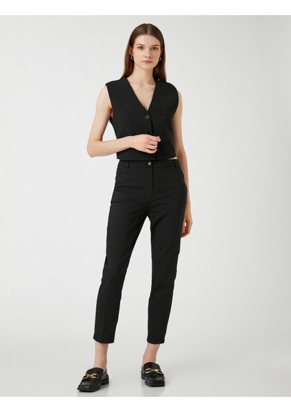 Crop Cigarette Pantolon Cepli Normal Bel