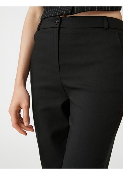 Crop Cigarette Pantolon Cepli Normal Bel