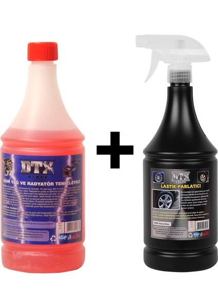 Ağır Yağ ve Radyatör Temizleme Sıvısı 1 Lt & Lastik Parlatıcı Jel 500 ml