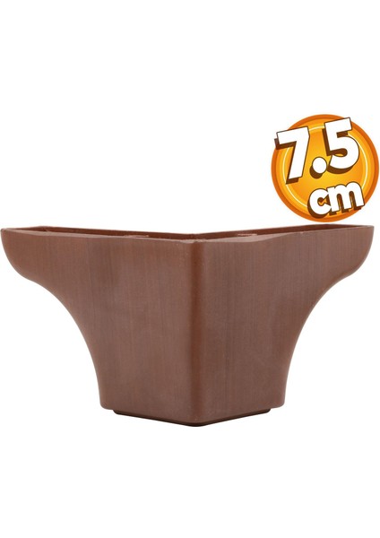 Rose Lüks Mobilya Kanepe Sehpa Puf Koltuk Ayağı 7.5 cm Kahverengi Ahşap Desenli Baza Ayakları
