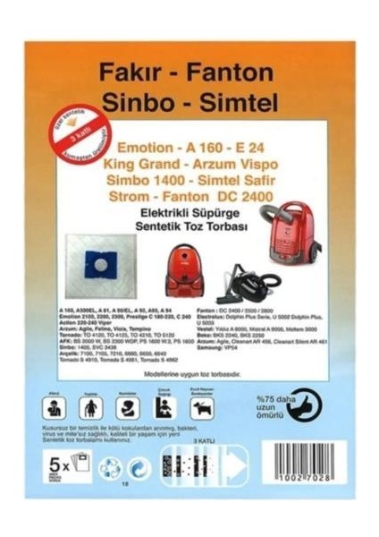 Özel Üretim 10 Adet ELECTROLUX:ORIGINALE15/E18/E40/E41A Süpürge Toz Torbası Toz Salımı 0-3 Kat Elyaf