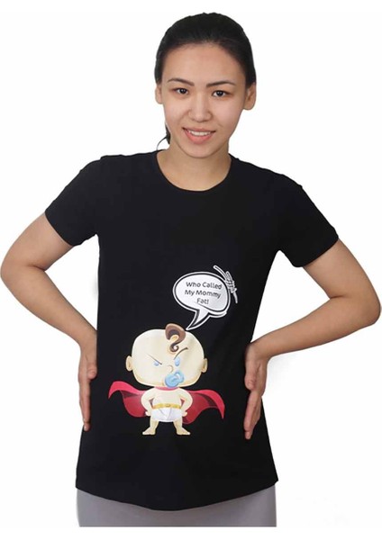 Hamile Tişört Moomy Fat Siyah