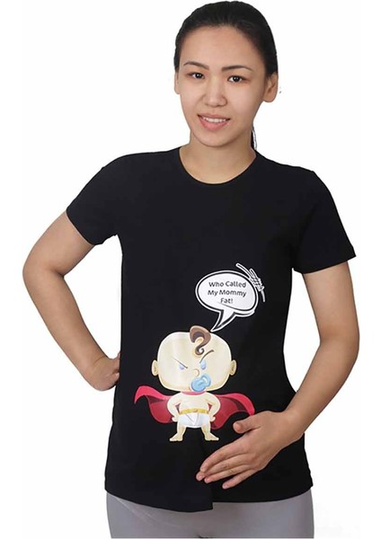 Hamile Tişört Moomy Fat Siyah modelleri