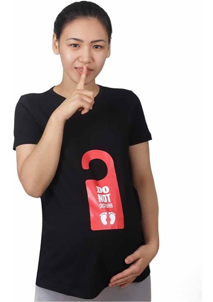 Hamile Tişört Do Not Disturb Siyah