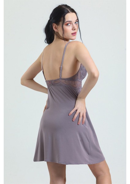 3778 Kadın Dantelli Modal Ip Askılı Gecelik-Çinko fiyatları