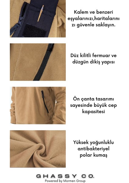 Ghassy Co. Erkek Military Sport Warm Outdoor Kapüşonlu Polar Ceket modelleri