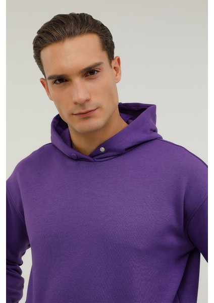 M-CG516 Smooth Hoodie 2pr Mor Erkek Sweatshirt fırsatları