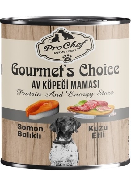24 Adet Gourmet's Choice Av Köpeği Maması | 415 gr Somon Balıklı & Kuzu Etli Konserve Yaş Mama
