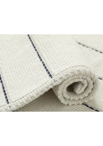 Tressy Pamuklu Çizgili Banyo Paspası Seti 60 x 90+40 x 60 Ekru