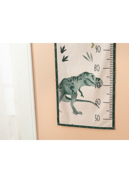 Dinosaurs World Askılı Çocuk Boy Ölçer Bej