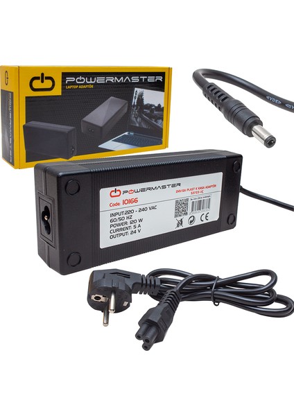 Powermaster PM-10166 24 Volt - 5 Amper Plastik Kasa Adaptör 5.5*2.5 Uç modelleri