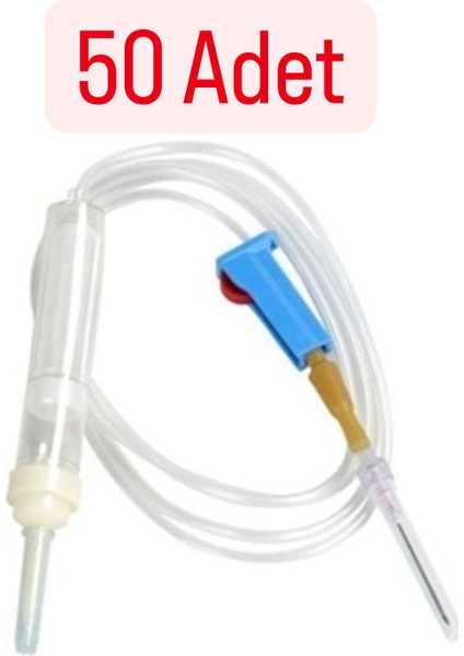 Serum Seti Kilitli Infüzyon Seti 21G Yeşil İğneli 50 Adet