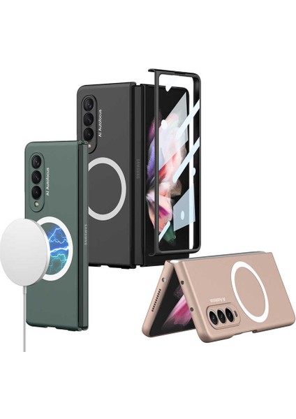 Samsung Galaxy Z Fold 3 Kılıf Magsafeli Sert Kipta Kapak