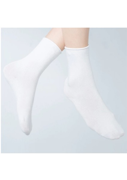 2'li Roll Top Lastiksiz Kadın Beyaz Bambu Soket Çorap indirimleri