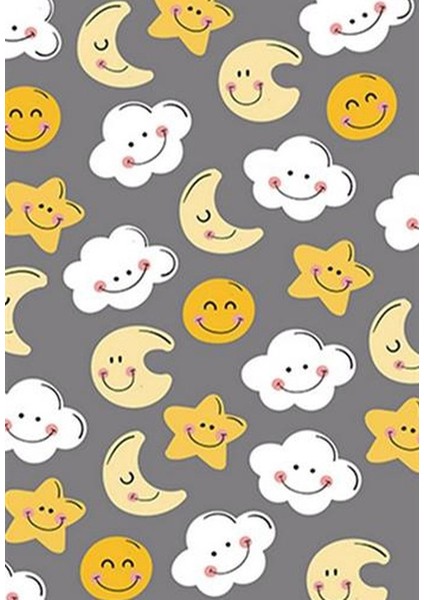 Çocuk Odası Halısı Gri Sarı Yolluk Kaymaz Yuvarlak Oval Kesme Ince Yıkanabilir Halı fiyatları