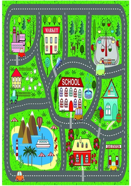 Çocuk Odası Halısı Çok Renkli 5 Yolluk Kaymaz Yuvarlak Oval Kesme Ince Yıkanabilir Halı fiyatları