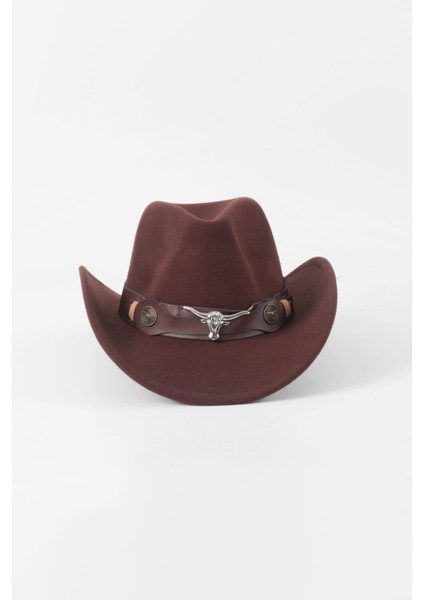 Kovboy Fötr Şapka - Kahverengi