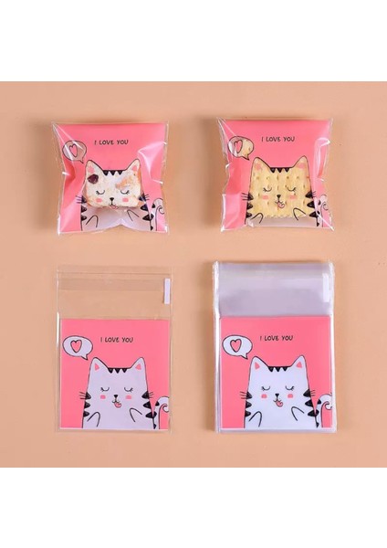 Bantlı Şeffaf Desenli Poşet Opp 7x7 (+3) cm 95 Adet