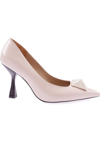 1007-22K Kadin Sivri Burun Parmak Dekolteli Kare Taşli Toka Topuklu Ayakkabi