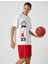 Oversize Spor Tişört Basketbol Baskılı Bisiklet Yaka 1