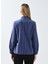 Gömlek Yaka Mavi Kadın Gömlek Rınzo 4