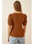 Kadın Taba Kare Yaka Örme Bluz HZL22W-BD104091 3