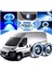 Peugeot Boxer Uyumlu, Universal Mercekli LED Angel Sis Farı, 76MM Buz Mavi Renk 1