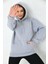 Siyah Unisex Basic Oversize Fit Kapuşonlu Içi Yumuşacık Tüylü Sweatshirt 5