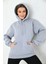 Siyah Unisex Basic Oversize Fit Kapuşonlu Içi Yumuşacık Tüylü Sweatshirt 2
