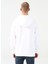 Bisiklet Yaka Beyaz Erkek Sweatshirt 4