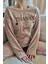 Kahve Thanks Desenli Peluş Polar Pijama Takımı 4