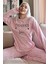 Toz Pembe Thanks Desenli Peluş Polar Pijama Takımı 1
