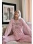 Toz Pembe Thanks Desenli Peluş Polar Pijama Takımı 3