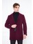 Erkek Bordo Slim Fit Sivri Yaka Düğmeli Kaban 1