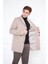 Erkek Bej Slim Fit Hakim Yaka Düğmeli Kaban 2