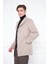 Erkek Bej Slim Fit Hakim Yaka Düğmeli Kaban 5