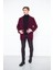 Erkek Bordo Slim Fit Sivri Yaka Düğmeli Kaban 3