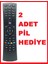 Vestel RC4822 RCA4890 40PF7120 22VH3005 40UA8900 43FA8500 24HD5500 40FA5050 4K Smart LED Tv Kumanda Mor Tuş Büyük + 2 Pil 1