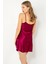 Bordo Saten Gecelik 2