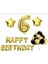 Gold 6 Yaş Happy Bırthday Folyo Balonlu Yıldızlı Set 1