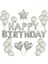 Happy Bırtday Gümüş Balon Seti 1
