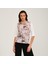 Tropikal Desen Basılı T-Shirt Bluz 1