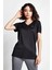 Siyah Kadın Kısa Kollu T-Shirt 23S-2208-23B 1