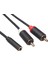 Rca Kablosu 2rca Erkek - 3.5 mm. Dişi 3.5 mm. - 2rca Splitter Aux Kablosu Hoparlör Ses Amplifikatörleri Subwoofer, Siyah 0.4m (Yurt Dışından) 5