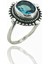 Aquamarine Taş Otantik Üst Kalite 925 Ayar Gümüş Yüzük 2