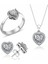 Swarovski Taşlı Kalp Tektaş 925 Gümüş Set Takım 1