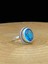 925 Ayar Oval Aquamarine Otantik Üst Kalite Gümüş Yüzük 2