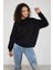 Kadın Bisiklet Yaka Uzun Kollu Basic 3 Iplik Şardonlu Sweatshirt 3